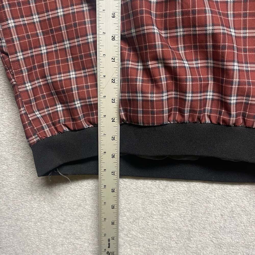 Vintage Forrester’s Men M Plaid Pullover Jacket V-Neck Lined Embroidered Red/Blk - Picture 6 of 9
